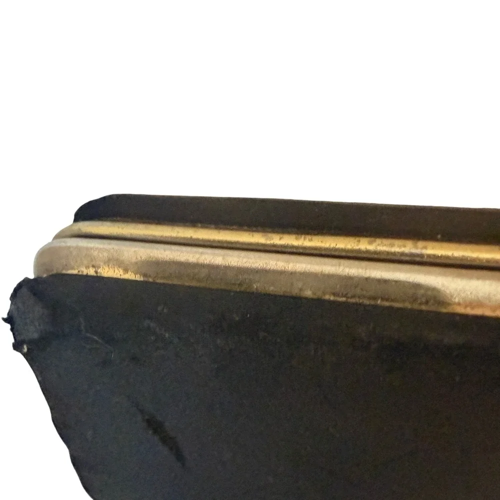 Vintage Mid Century Clutch Bag Women‎ Black Gold Evening MCM Formal Minimalist